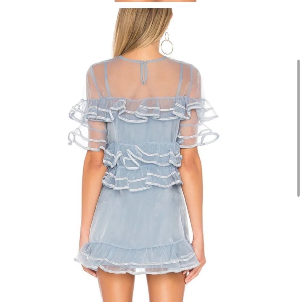 Tularosa Blue Ruffle Mini Dress - Picture 3 of 6
